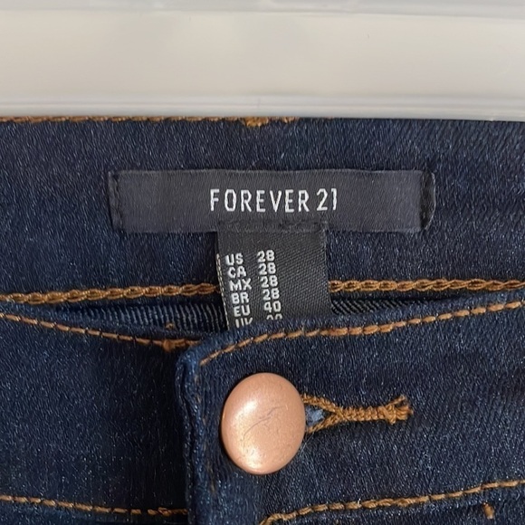 NWT Skinny Denim Jeans 28x28 Indigo Ankle Stretch Forever21 Classic Casual - Picture 5 of 13